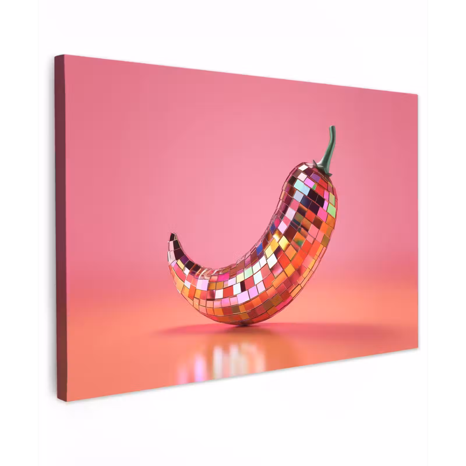 Canvas schilderij - Peper - Disco - Rood - Glitter — 1