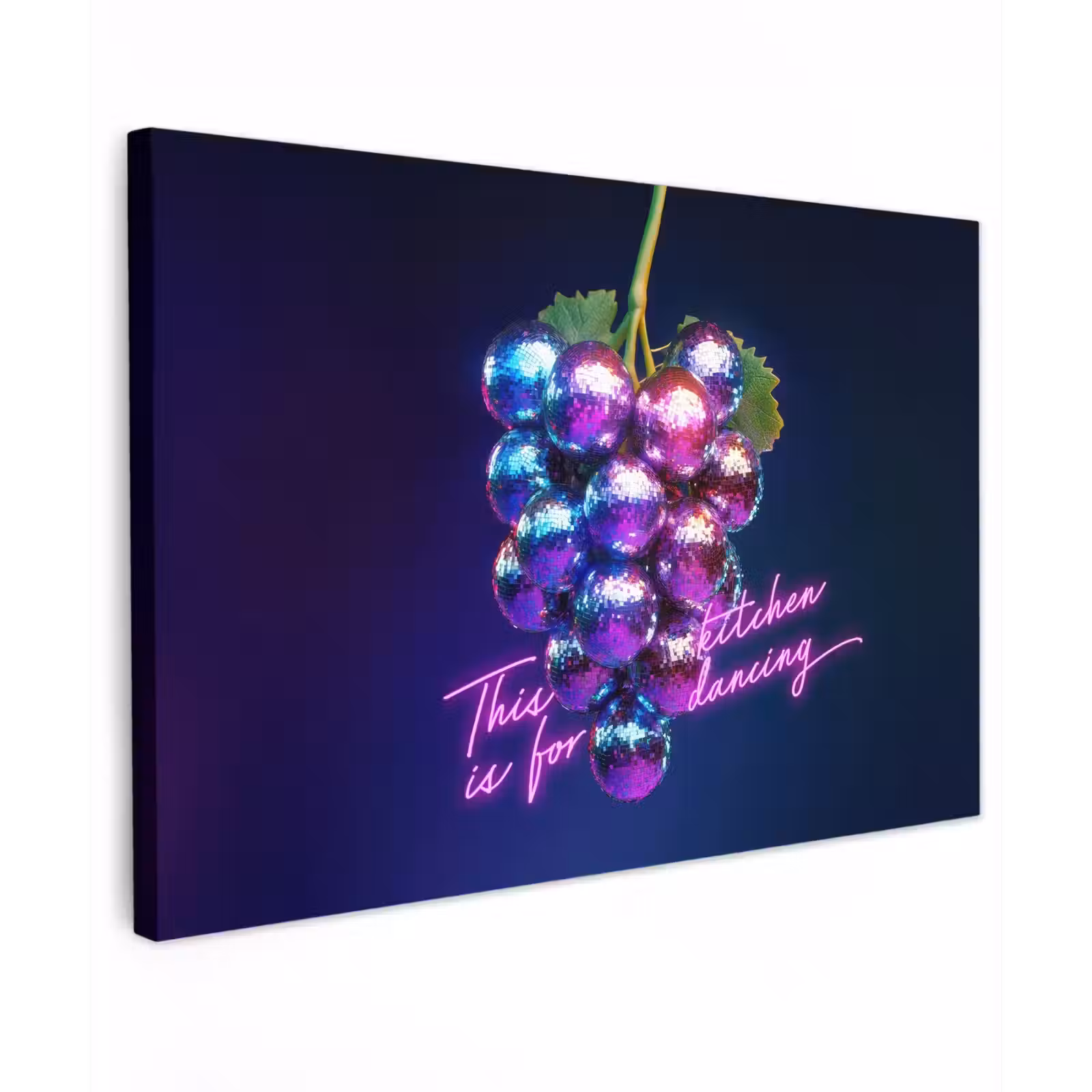 Canvas schilderij - Quote - Neon - Disco - Druiven — 1