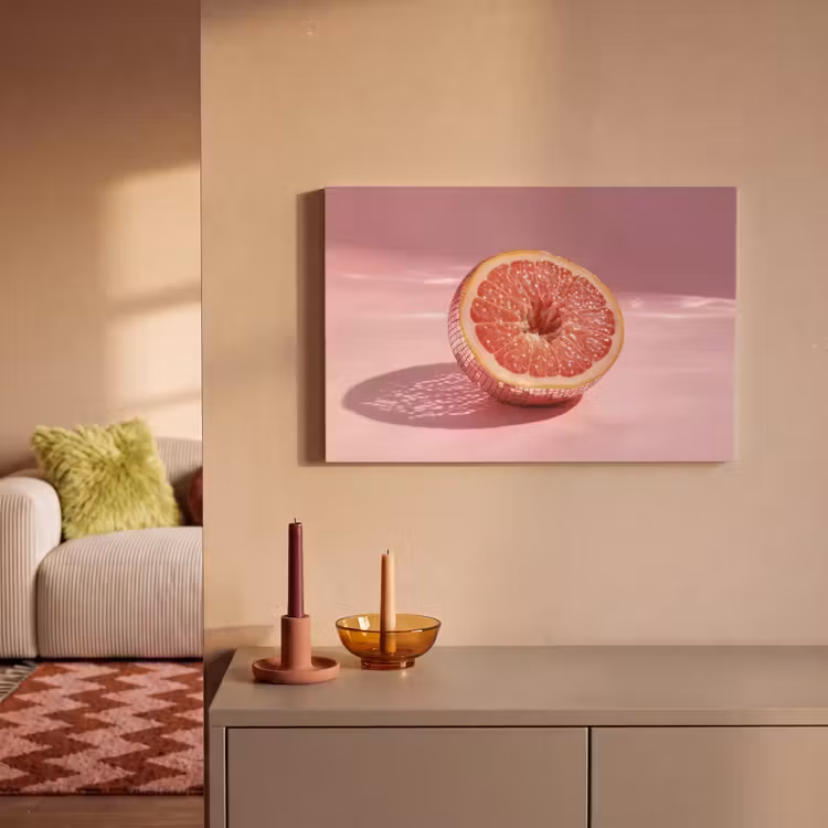 Canvas schilderij - Grapefruit - Roze - Disco - Shiny — 2