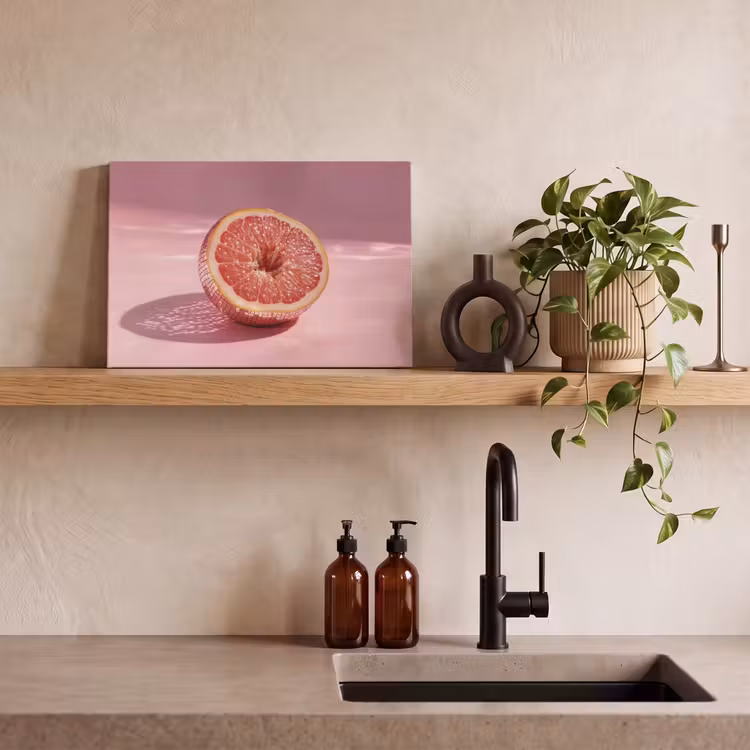 Canvas schilderij - Grapefruit - Roze - Disco - Shiny — 3
