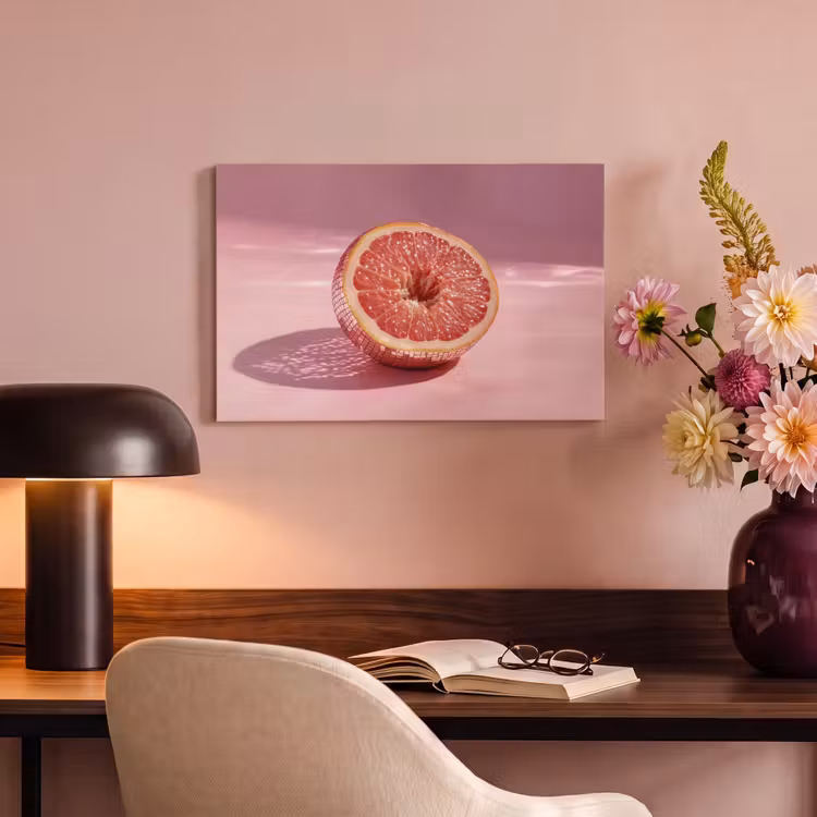 Canvas schilderij - Grapefruit - Roze - Disco - Shiny — 4