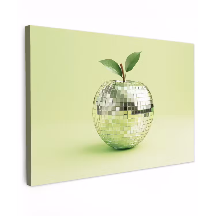 Canvas schilderij - Groen - Disco - Decoratie - Appel — 1