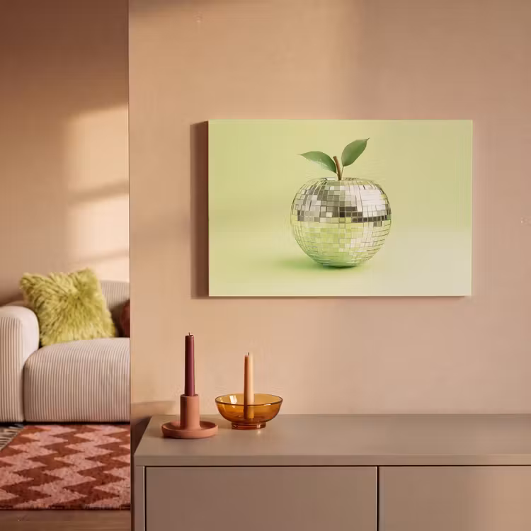 Canvas schilderij - Groen - Disco - Decoratie - Appel — 2