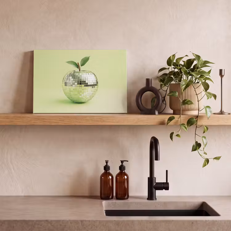 Canvas schilderij - Groen - Disco - Decoratie - Appel — 3