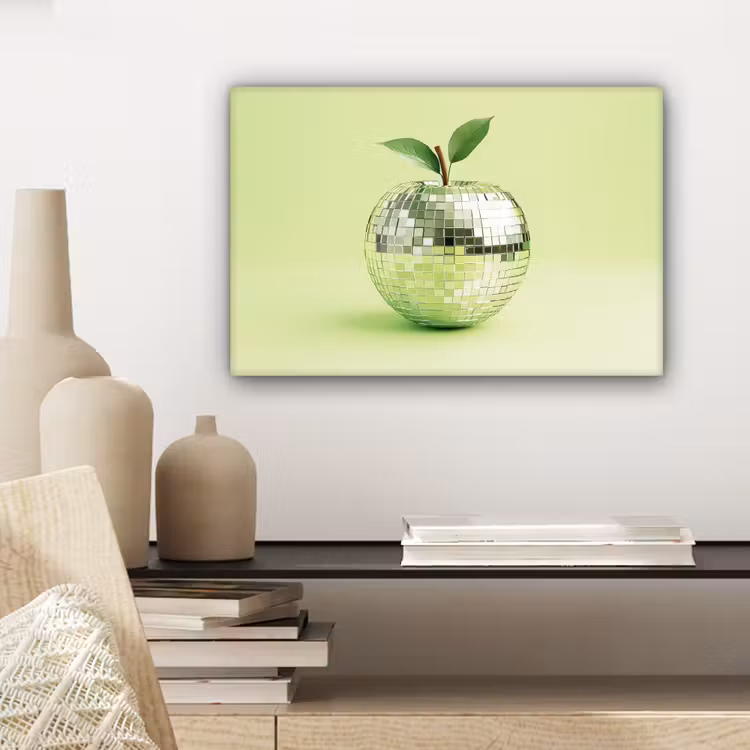 Canvas schilderij - Groen - Disco - Decoratie - Appel — 5