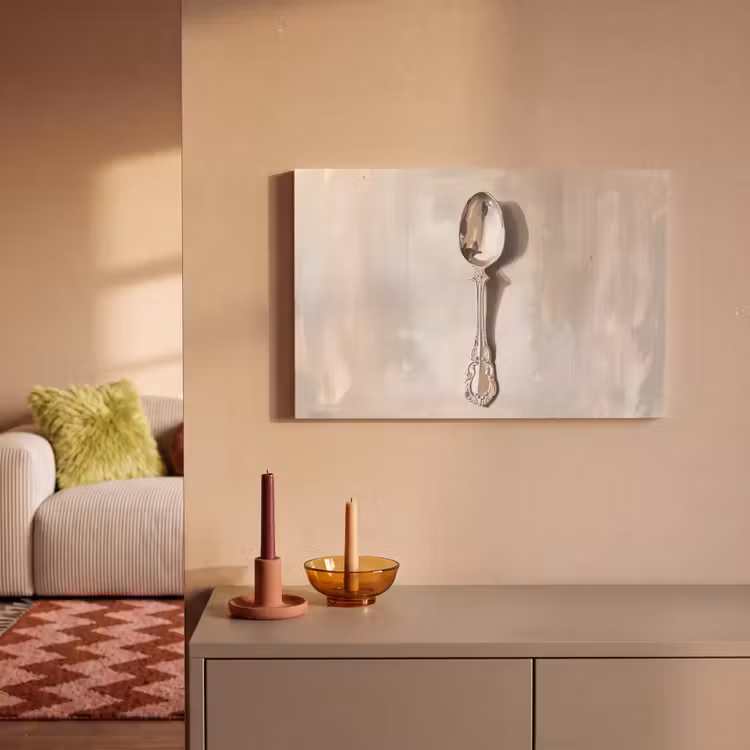 Canvas schilderij - Lepel - Verf - Zilver — 2