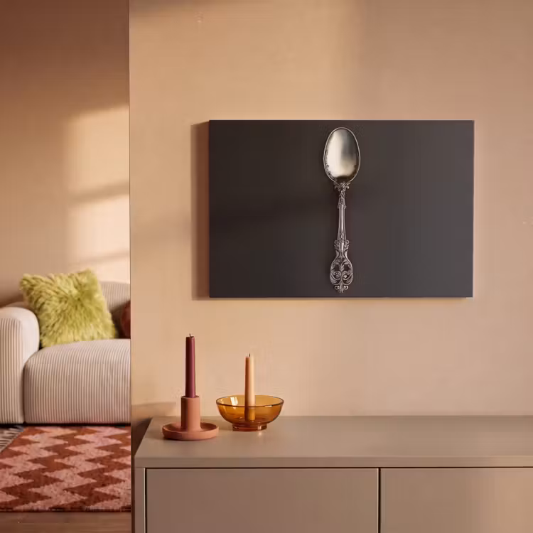 Canvas schilderij - Lepel - Zilver - Metaal — 2