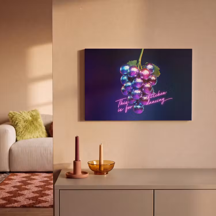Canvas schilderij - Quote - Neon - Disco - Druiven — 2