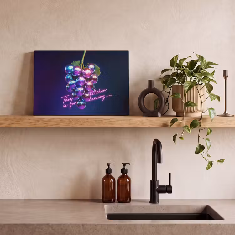 Canvas schilderij - Quote - Neon - Disco - Druiven — 3