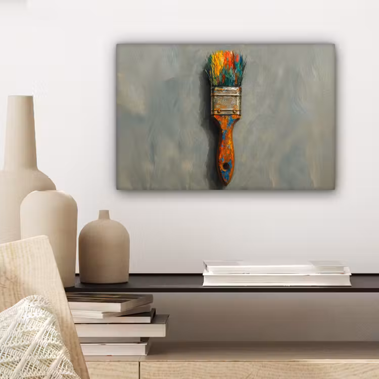 Canvas schilderij - Verf - Kwast - Schilderij — 5