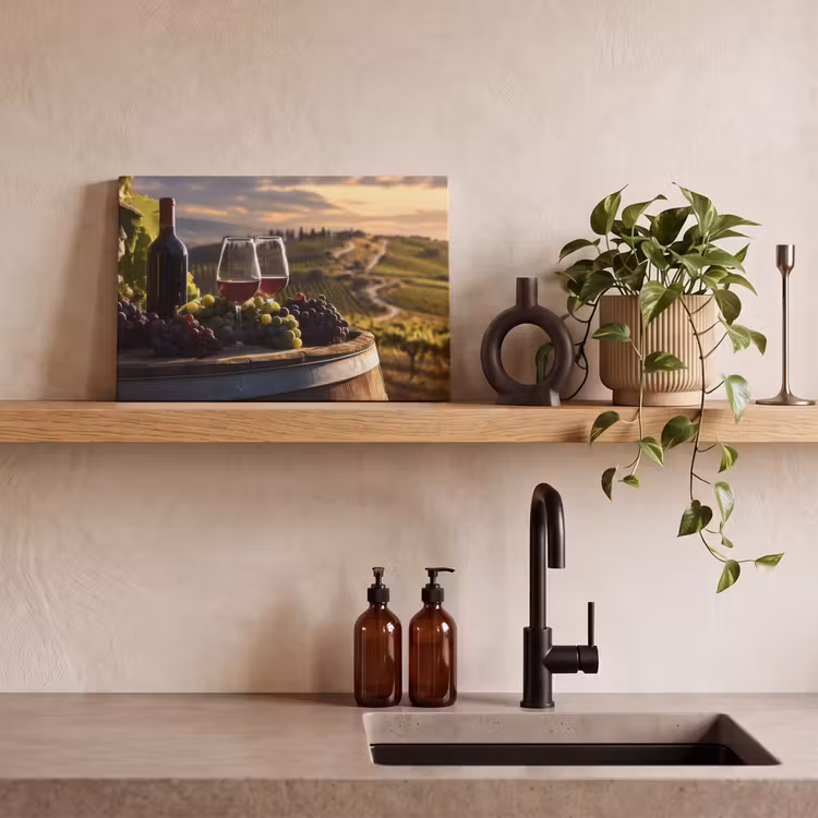 Canvas schilderij - Wijn - Druiven - Heuvels - Landschap — 3
