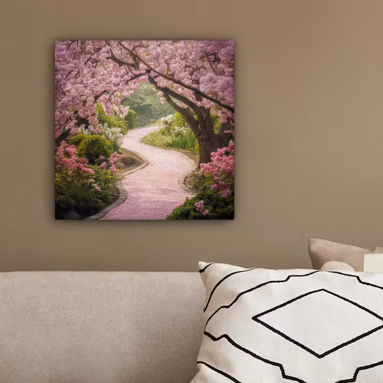 Canvas schilderij - Kersenbloesem - Natuur - Sakura - Pad - Japanse tuin — 3
