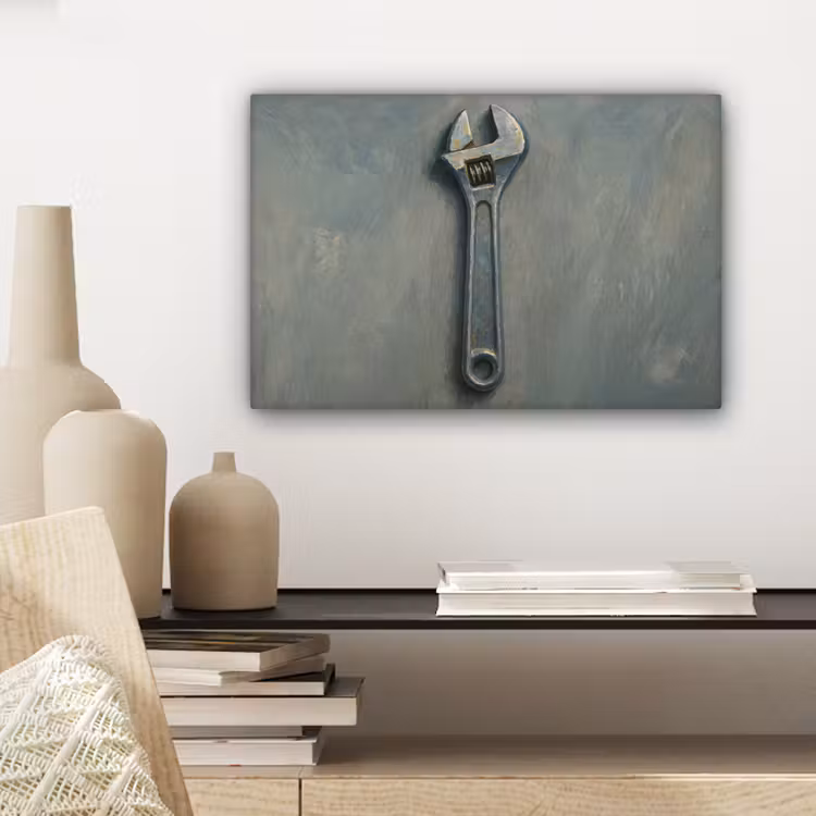 Canvas schilderij - Moersleutel - Gereedschap - Verf — 5