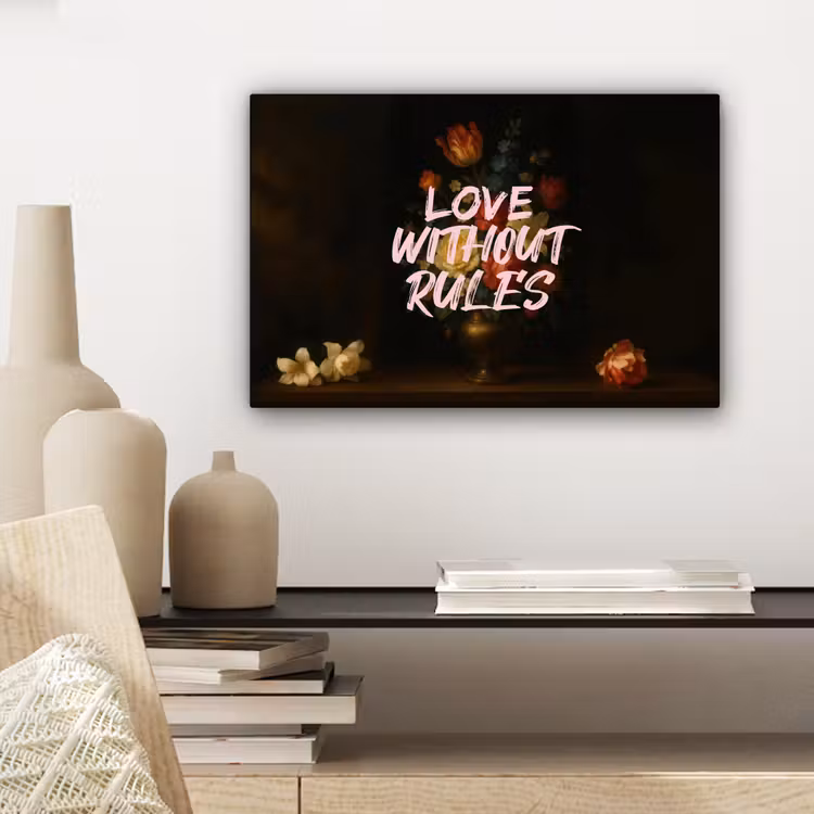 Canvas schilderij - Liefde - Modern - Bloemen — 5