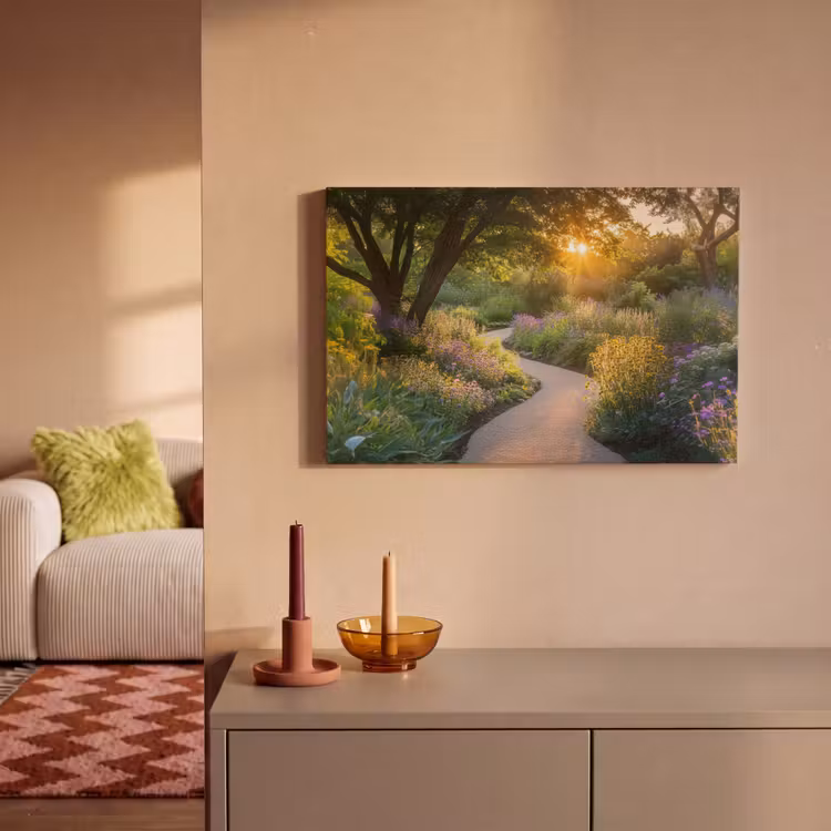 Canvas schilderij - Pad - Bloemen - Park — 2