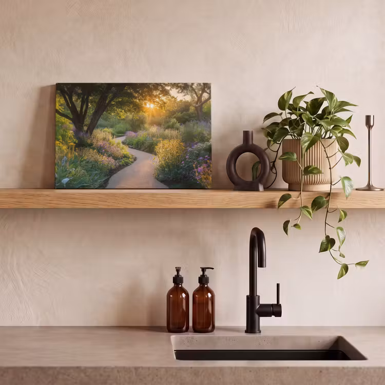 Canvas schilderij - Pad - Bloemen - Park — 3