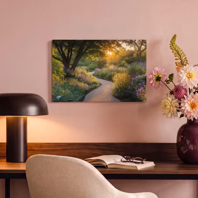 Canvas schilderij - Pad - Bloemen - Park — 4
