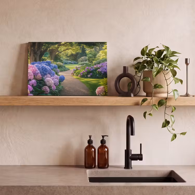 Canvas schilderij - Hortensia- Park - Pad — 3