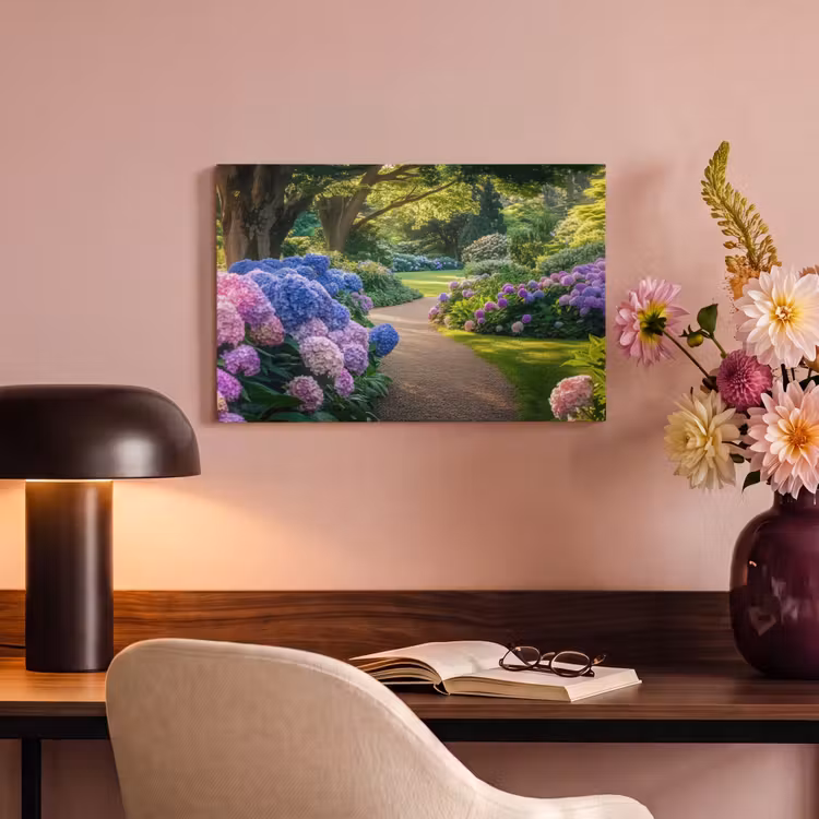 Canvas schilderij - Hortensia- Park - Pad — 4