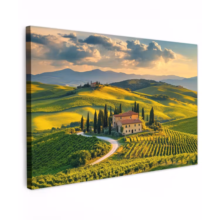 Canvas schilderij - Toscane - Landschap - Wijngaarden — 1