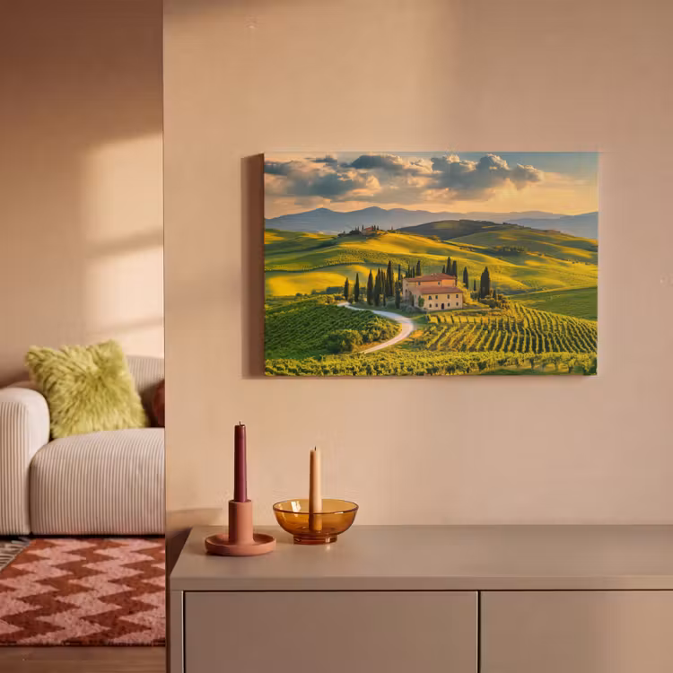 Canvas schilderij - Toscane - Landschap - Wijngaarden — 2
