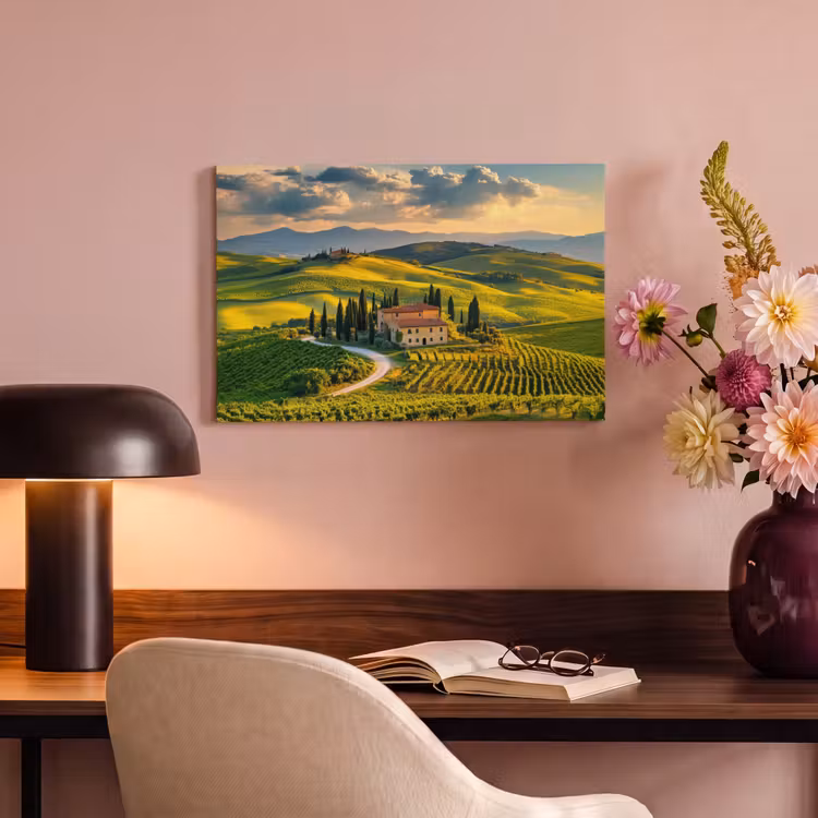 Canvas schilderij - Toscane - Landschap - Wijngaarden — 4