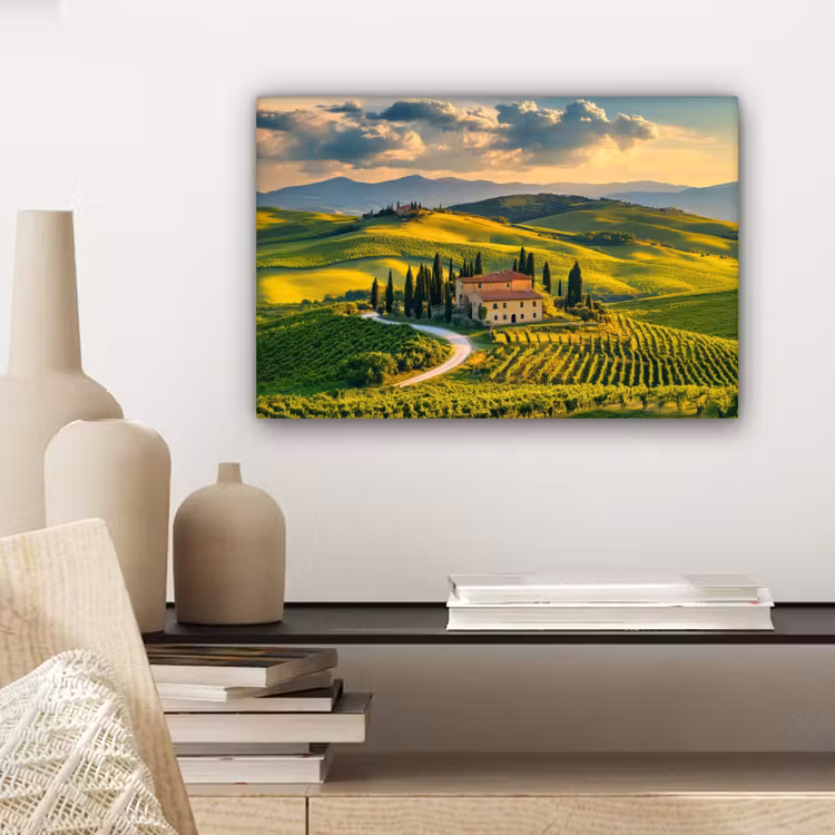 Canvas schilderij - Toscane - Landschap - Wijngaarden — 5