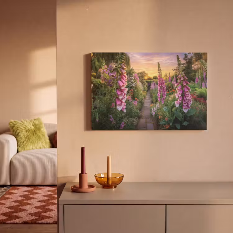 Canvas schilderij - Vingerhoedskruid - Bloemen - Tuin — 2