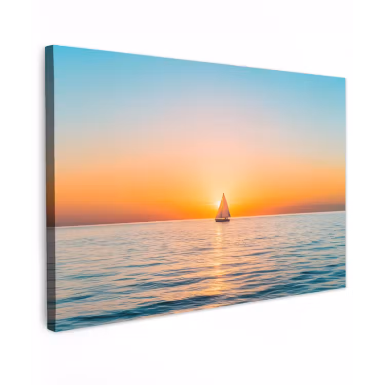 Canvas schilderij - Zee - Zeilboot - Zonsondergang — 1
