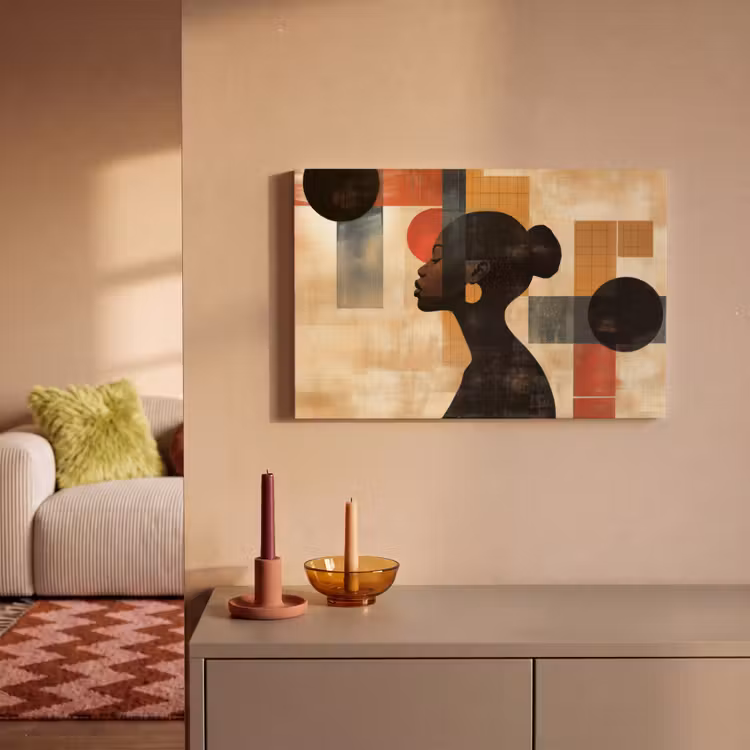 Canvas schilderij - Zijaanzicht - Vrouw - Vormen — 2