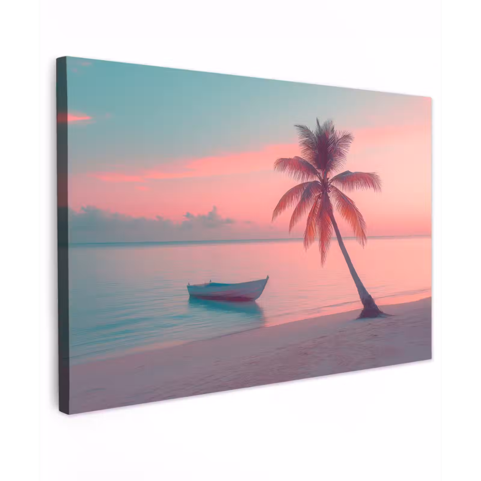Canvas schilderij - Zee - Boot - Zonsondergang — 1