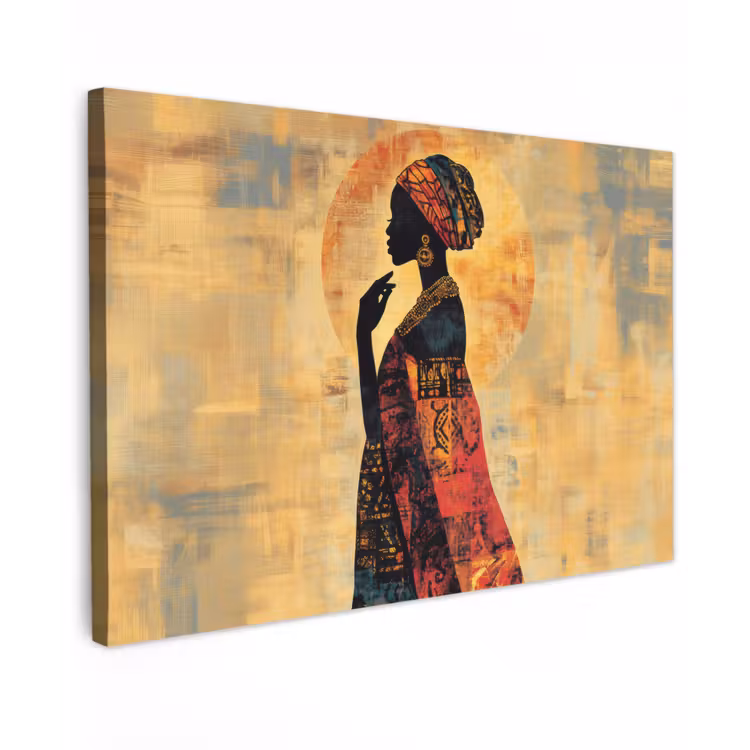Canvas schilderij - Vrouw - Silhouet - Patronen - Sierlijk — 1