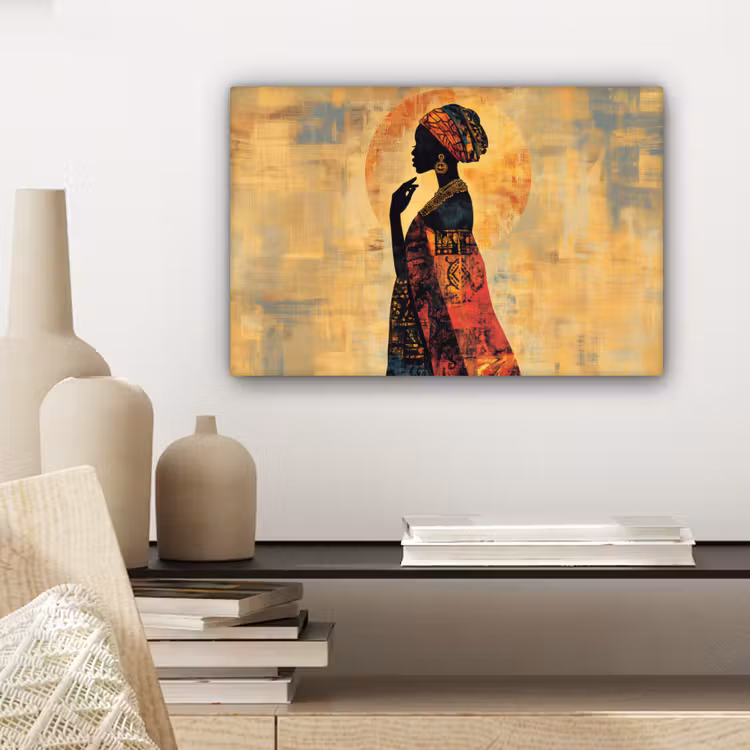 Canvas schilderij - Vrouw - Silhouet - Patronen - Sierlijk — 5