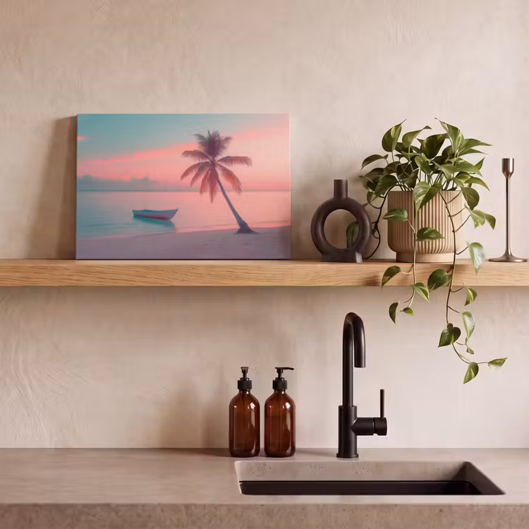 Canvas schilderij - Zee - Boot - Zonsondergang — 3