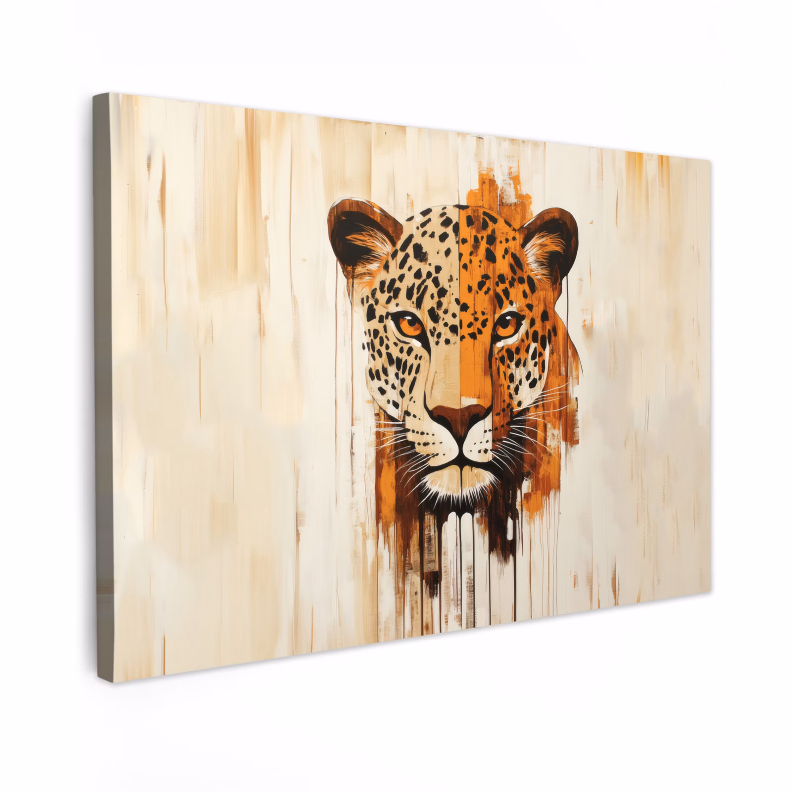 Canvas schilderij - Luipaard - Symmetrisch - Strepen — 1