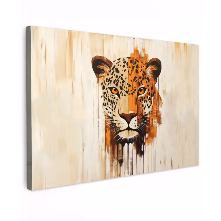 Canvas schilderij - Luipaard - Symmetrisch - Strepen — 1