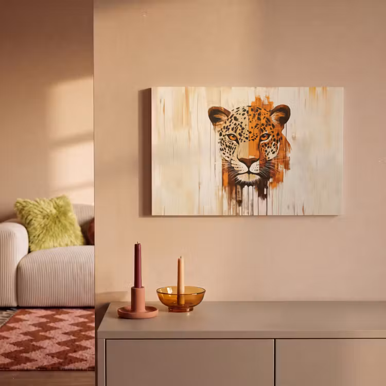 Canvas schilderij - Luipaard - Symmetrisch - Strepen — 2