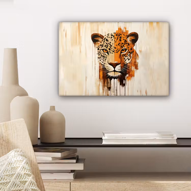 Canvas schilderij - Luipaard - Symmetrisch - Strepen — 5