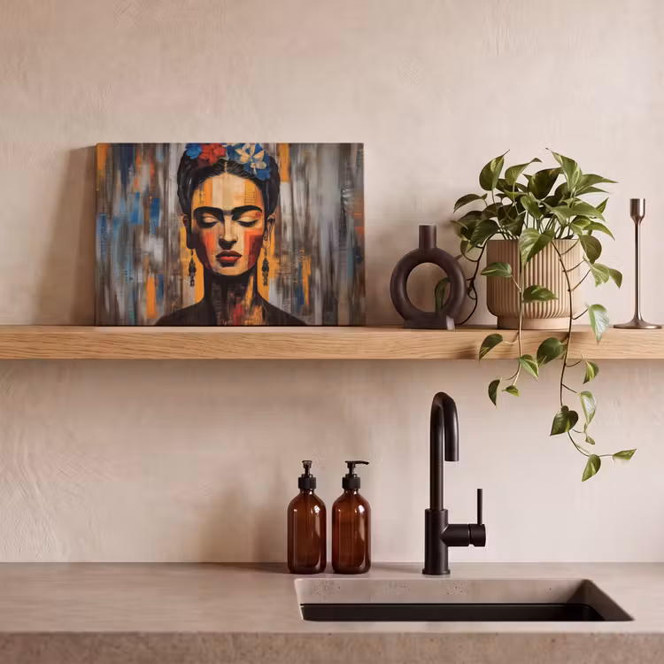 Canvas schilderij - Portret - Vrouw - Bloemen — 3