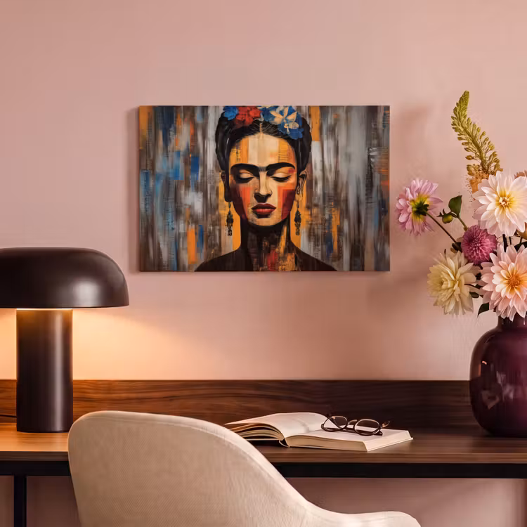 Canvas schilderij - Portret - Vrouw - Bloemen — 4