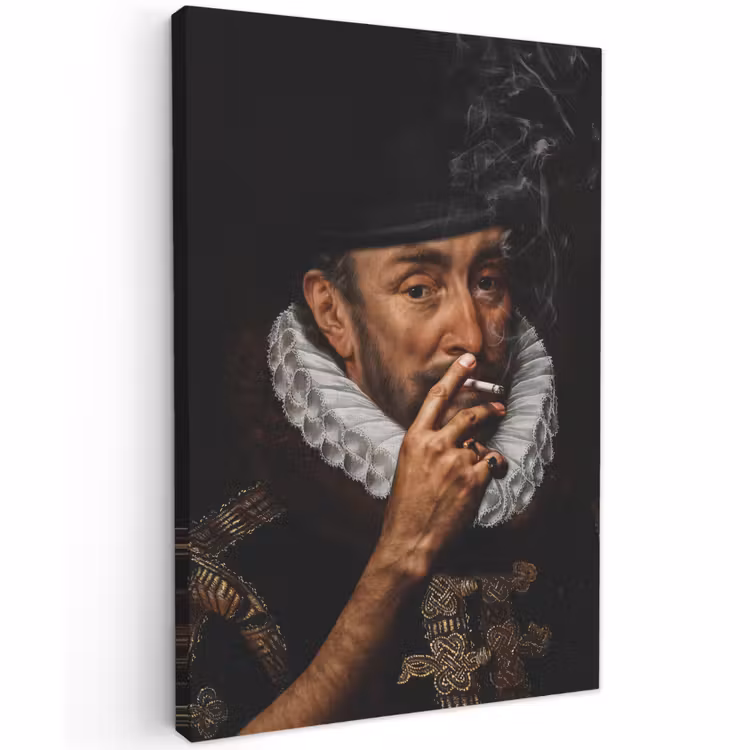 Canvas schilderij - Willem van Oranje - Adriaen Thomasz - Sigaretten — 1