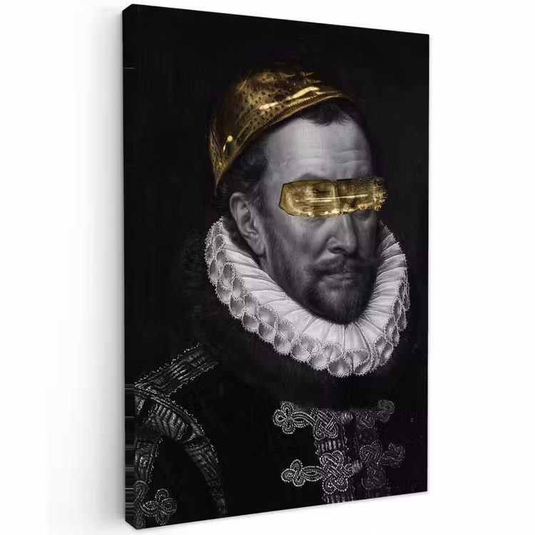 Canvas schilderij - Willem van Oranje - Adriaen Thomasz - Zwart - Wit — 1