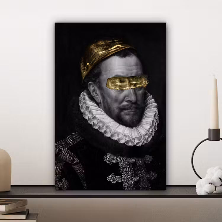 Canvas schilderij - Willem van Oranje - Adriaen Thomasz - Zwart - Wit — 5