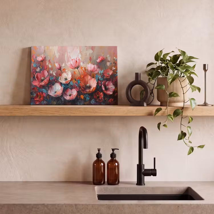 Canvas schilderij - Klaprozen - Roze - Bloemen - Botanisch - Kunst — 3