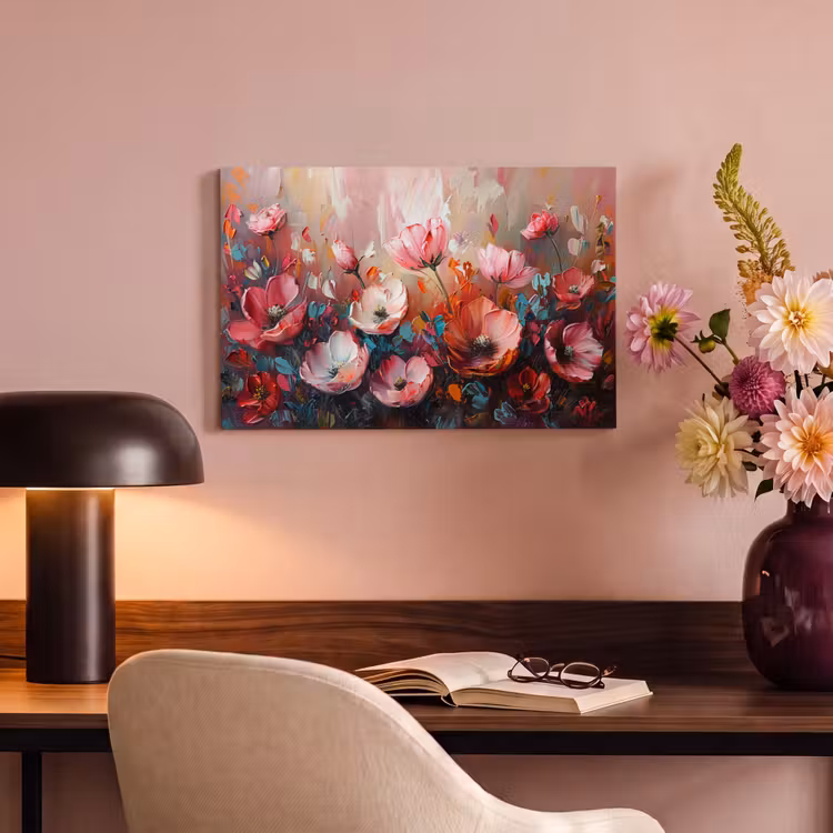 Canvas schilderij - Klaprozen - Roze - Bloemen - Botanisch - Kunst — 4