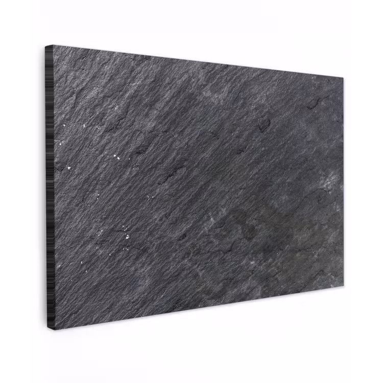 Canvas schilderij - Natuursteen - Industrieel - Leisteen - Structuur - Grijs — 1