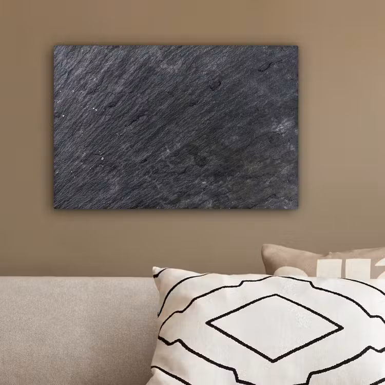 Canvas schilderij - Natuursteen - Industrieel - Leisteen - Structuur - Grijs — 3