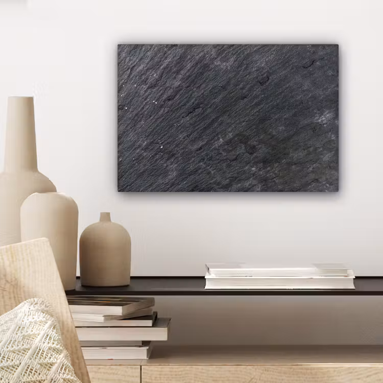 Canvas schilderij - Natuursteen - Industrieel - Leisteen - Structuur - Grijs — 5