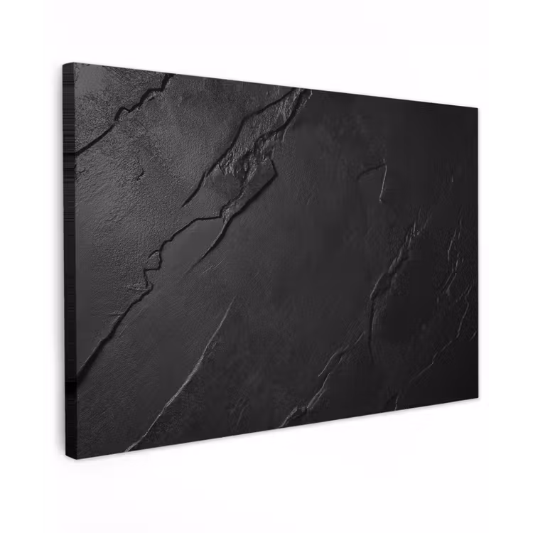Canvas schilderij - Zwart - Steen - Beton — 1
