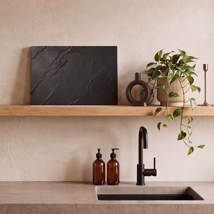 Canvas schilderij - Zwart - Steen - Beton — 3